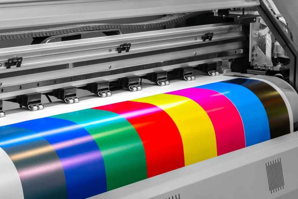 A colored sticker printing machine